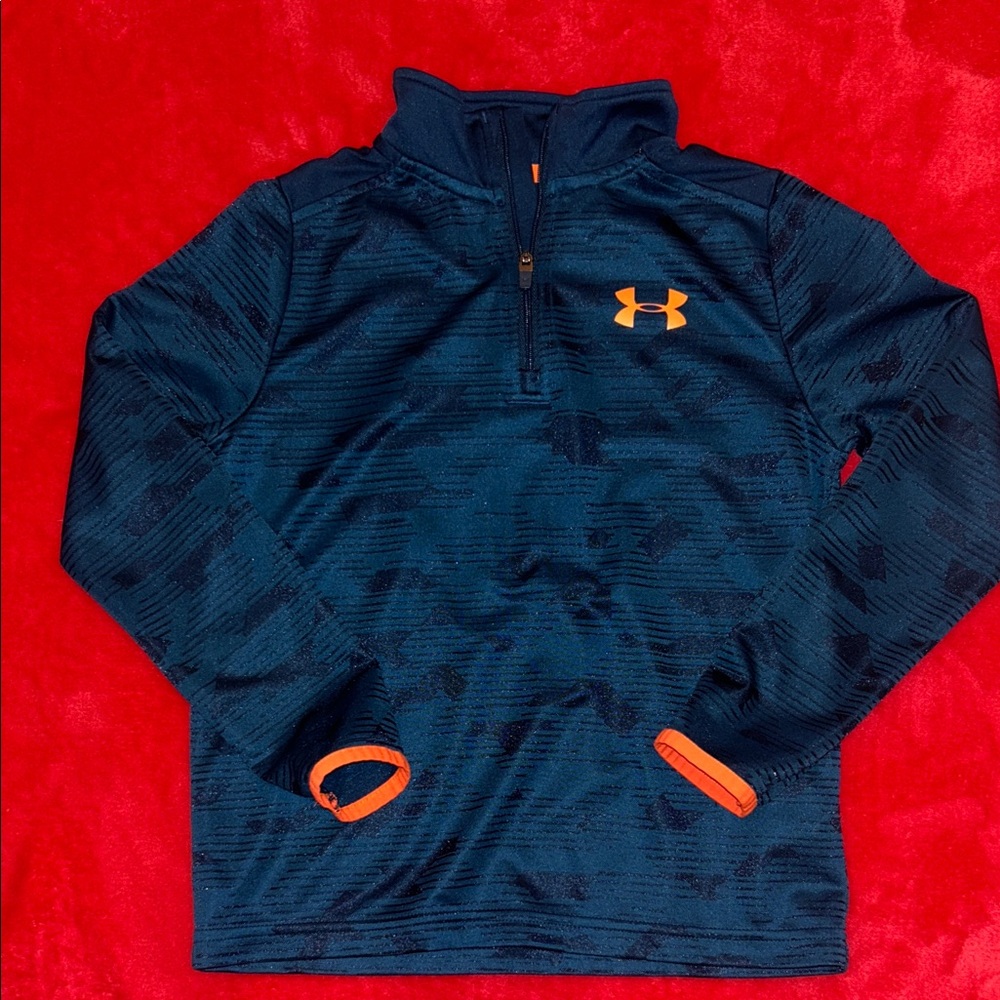 Under Armour Dark Teal and Orange Quarter-Zip Top